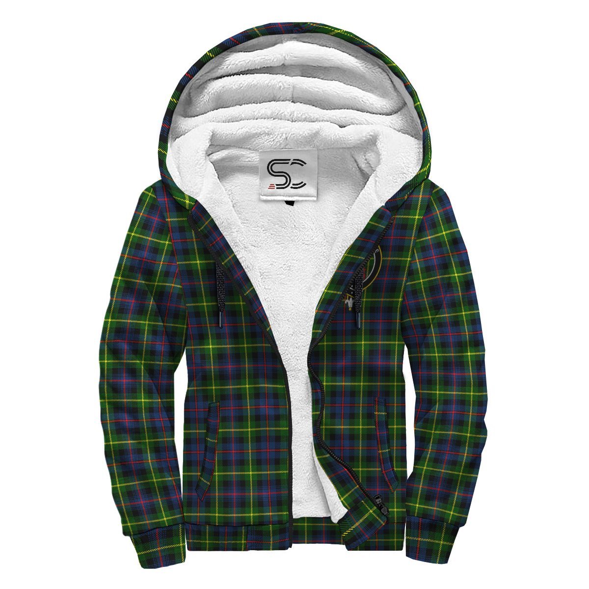 Farquharson Modern Tartan Crest Sherpa Hoodie