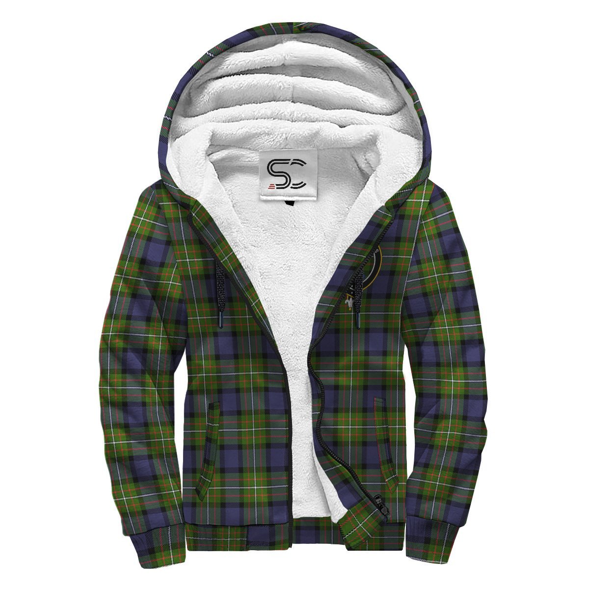 Fergusson Modern Tartan Crest Sherpa Hoodie