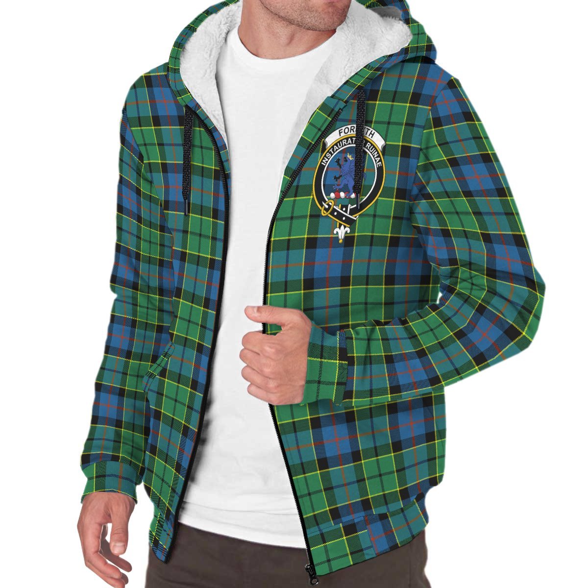 Forsyth Ancient Tartan Crest Sherpa Hoodie