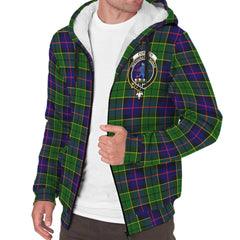 Forsyth Modern Tartan Crest Sherpa Hoodie