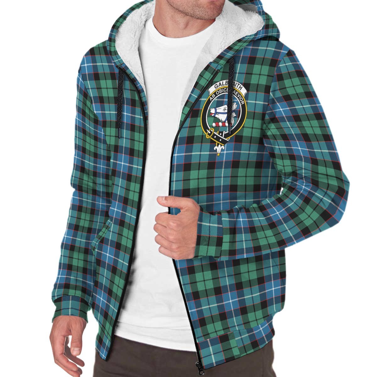 Galbraith Ancient Tartan Crest Sherpa Hoodie