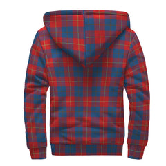 Galloway Red Tartan Crest Sherpa Hoodie