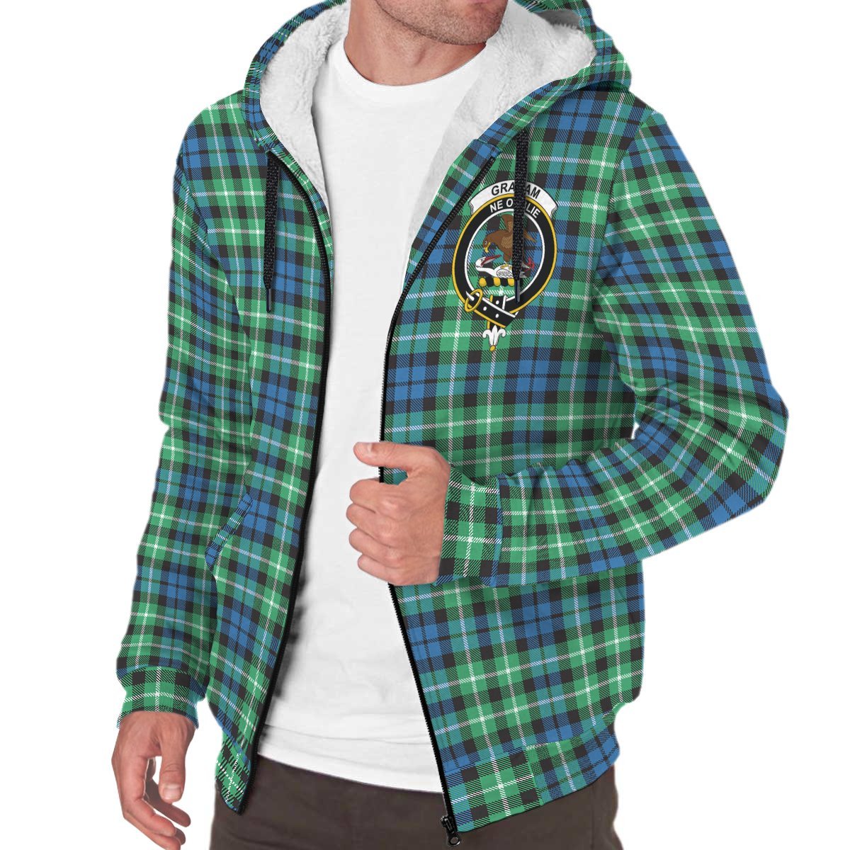 Graham of Montrose Ancient Tartan Crest Sherpa Hoodie