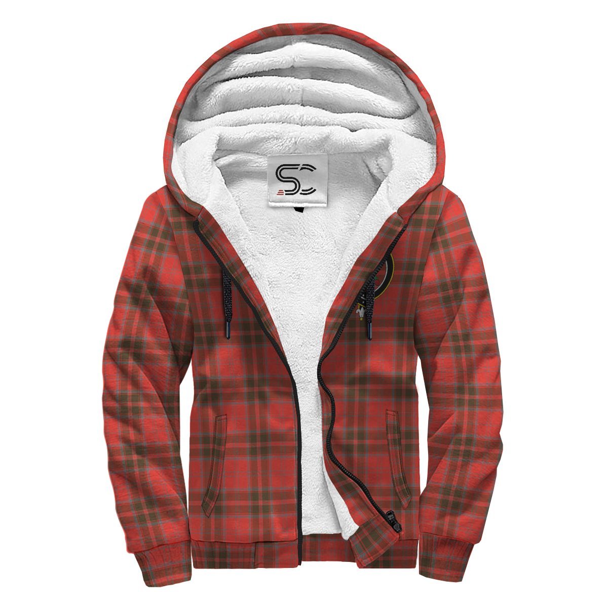 Grant Weathered Tartan Crest Sherpa Hoodie