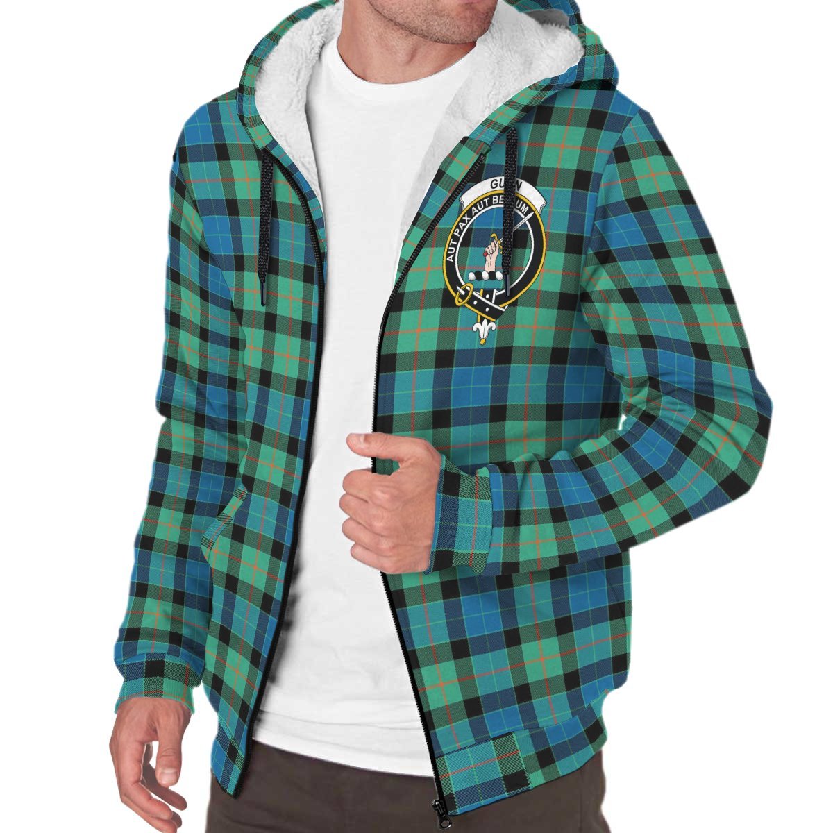 Gunn Ancient Tartan Crest Sherpa Hoodie