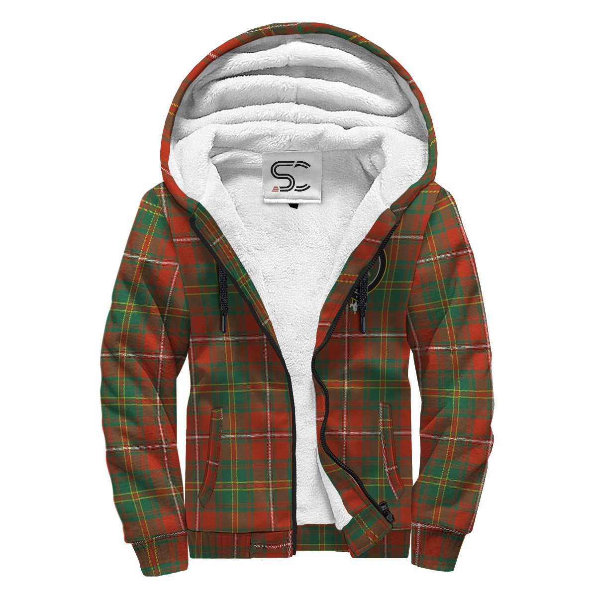 Hay Ancient Tartan Crest Sherpa Hoodie