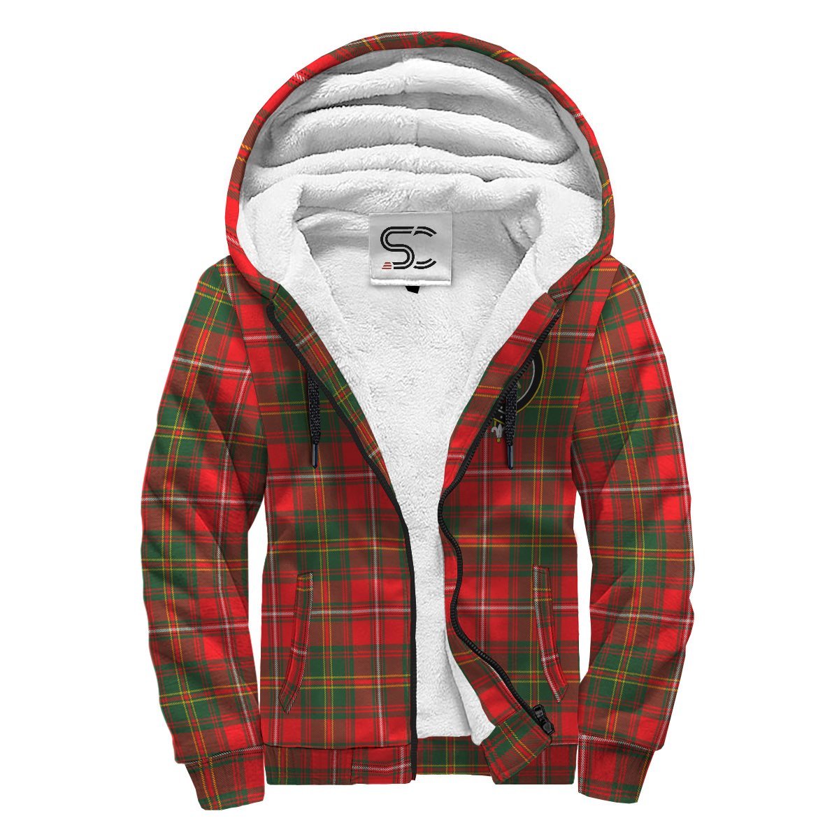 Hay Modern Tartan Crest Sherpa Hoodie