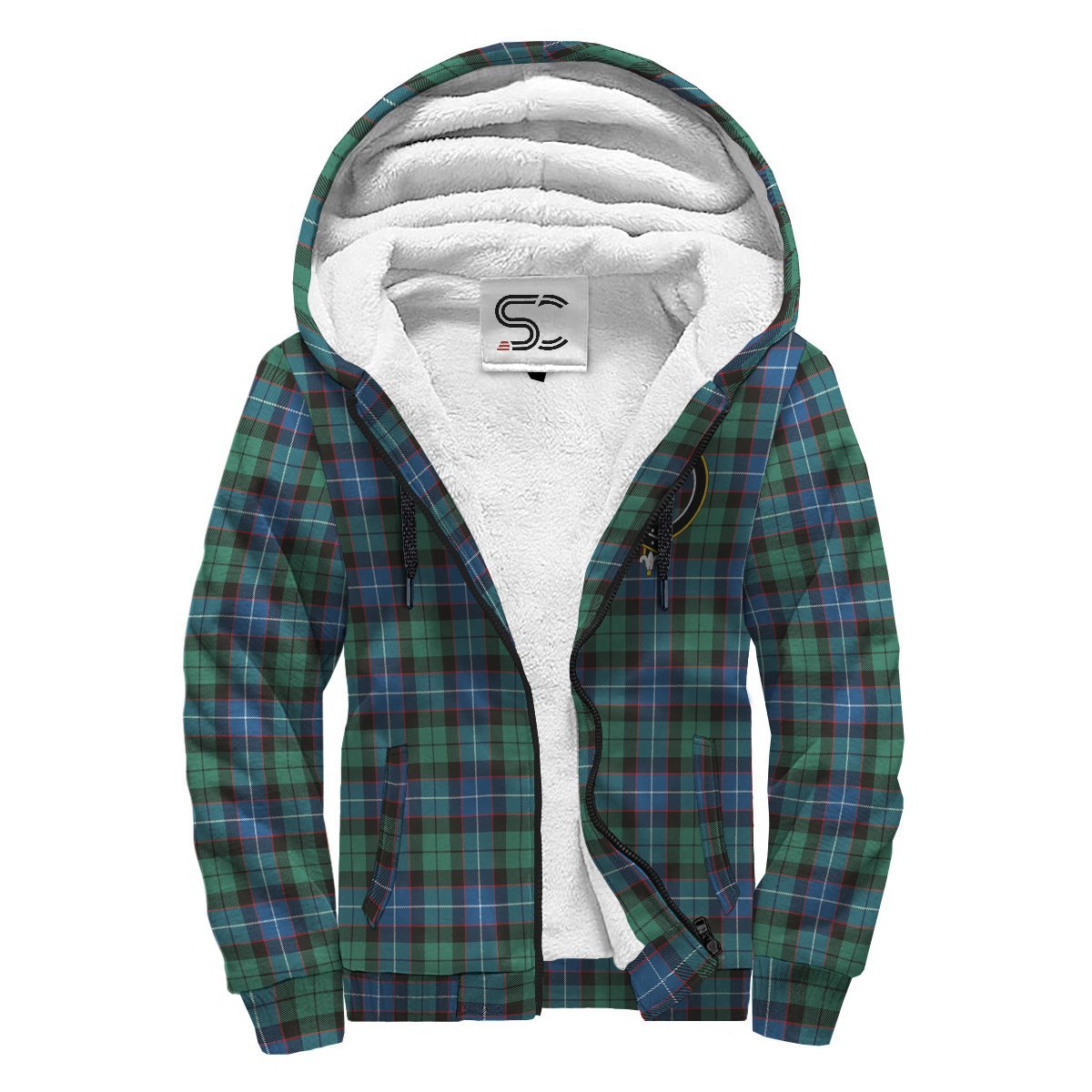 Hunter Ancient Tartan Crest Sherpa Hoodie