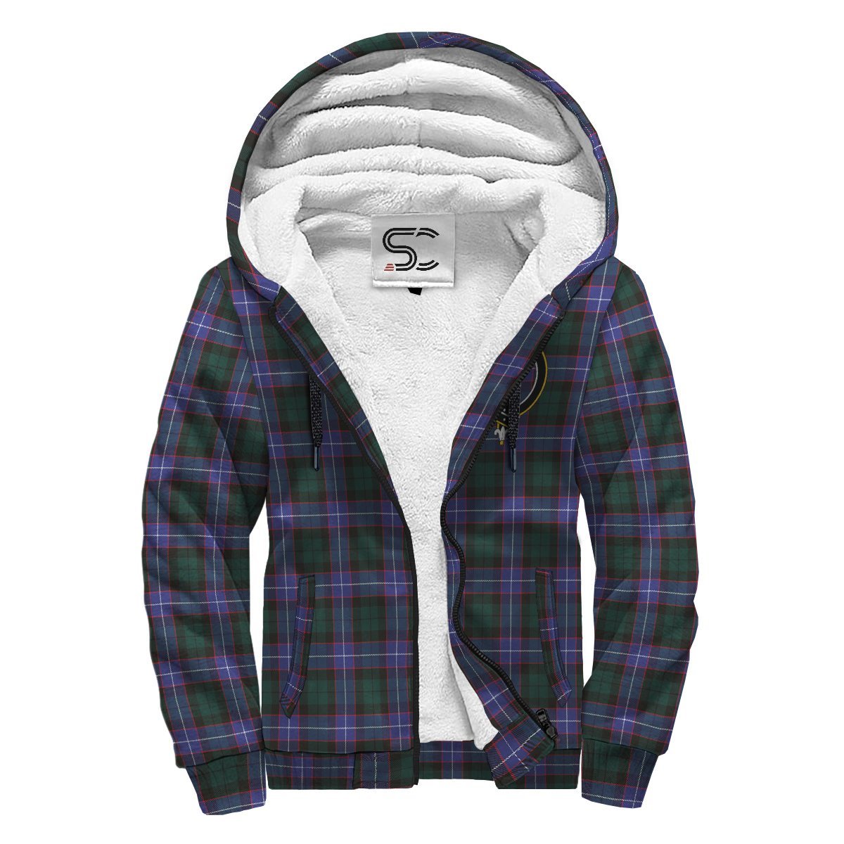 Hunter Modern Tartan Crest Sherpa Hoodie