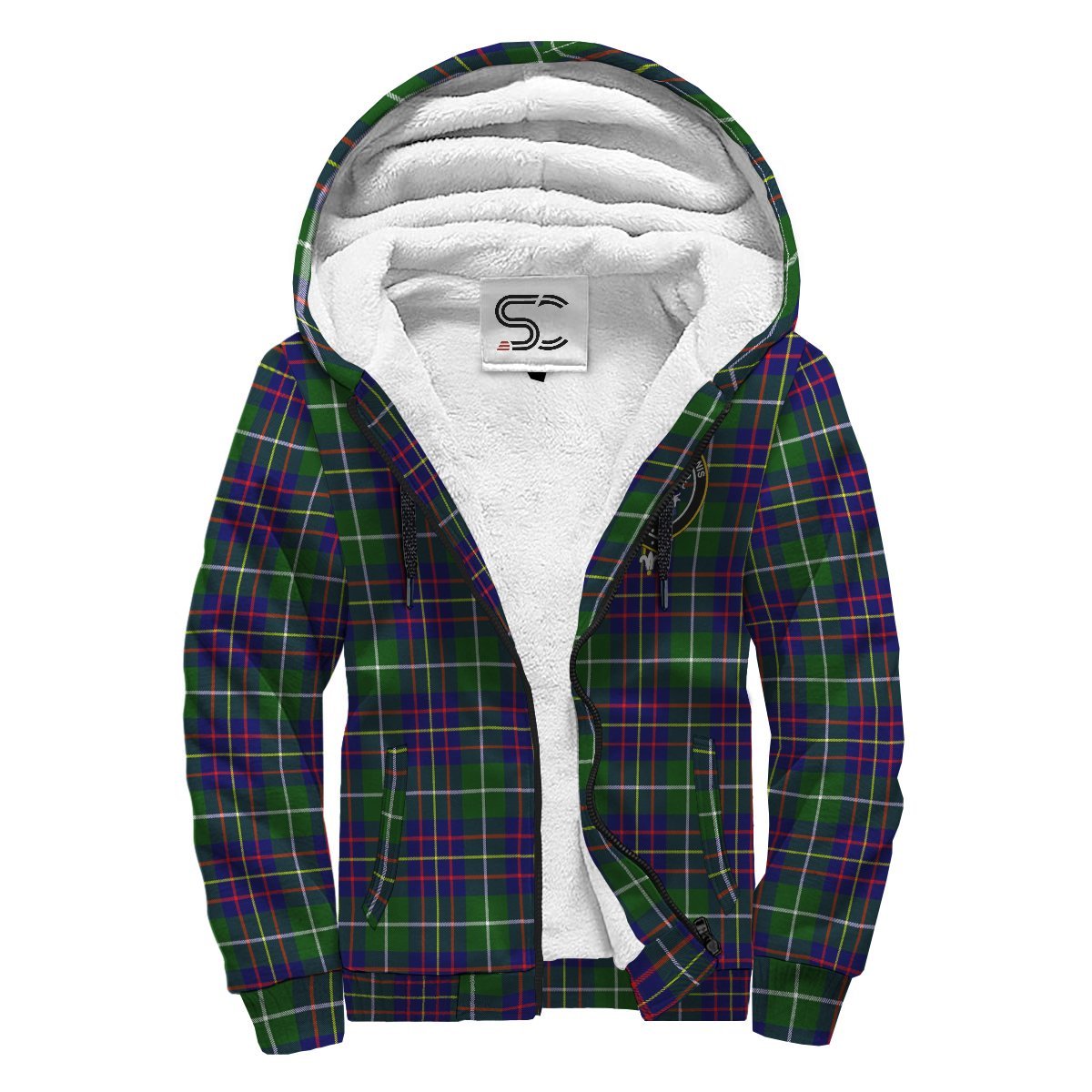 Inglis Modern Tartan Crest Sherpa Hoodie