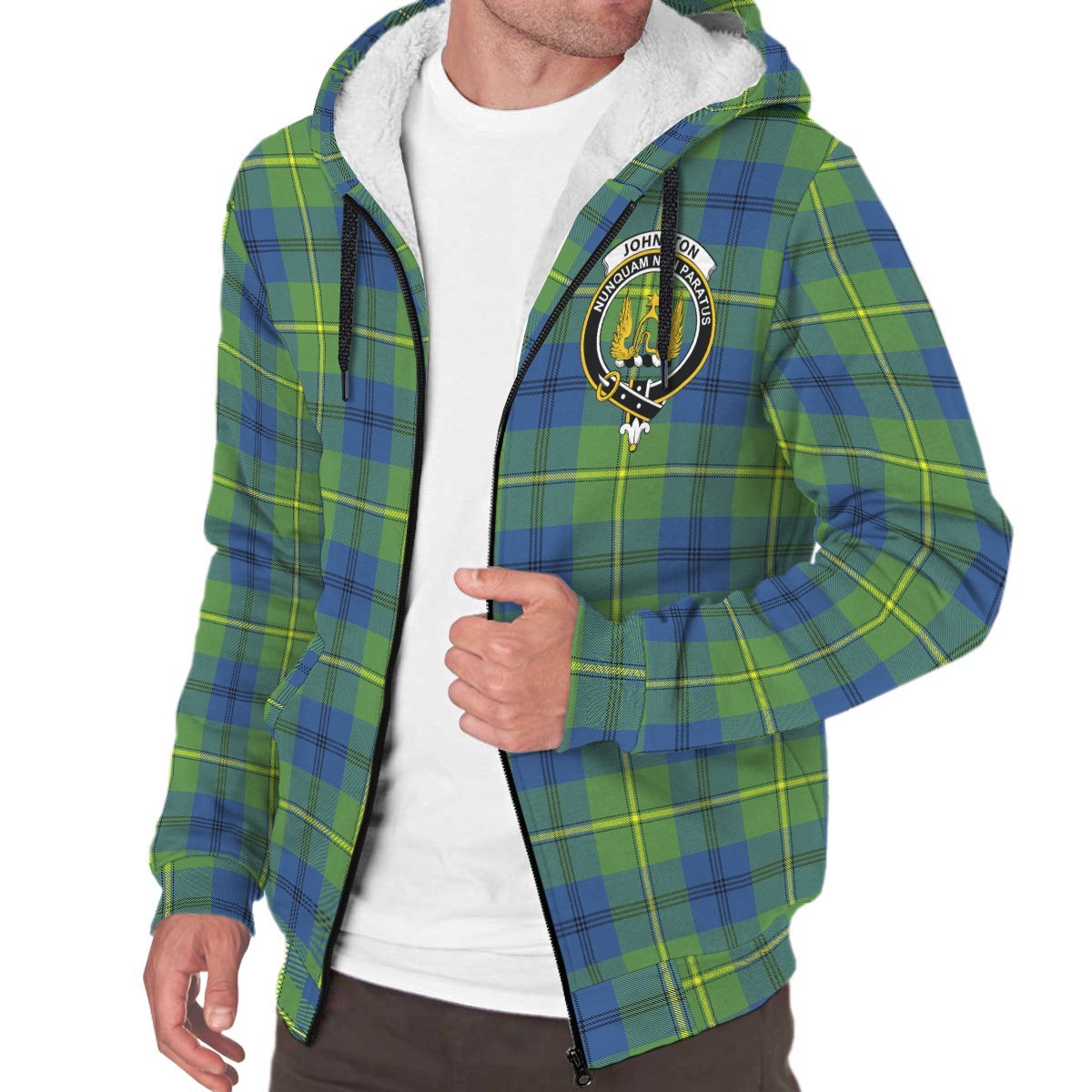 Johnston Ancient Tartan Crest Sherpa Hoodie