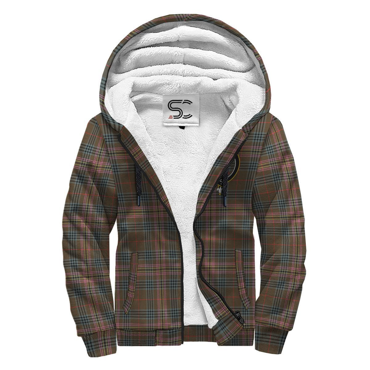 Kennedy Weathered Tartan Crest Sherpa Hoodie