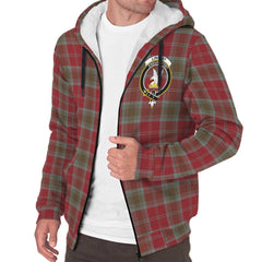 Lindsay Weathered Tartan Crest Sherpa Hoodie