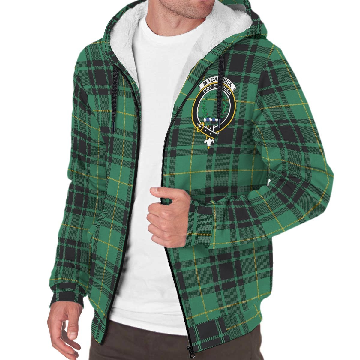 MacArthur Ancient Tartan Crest Sherpa Hoodie