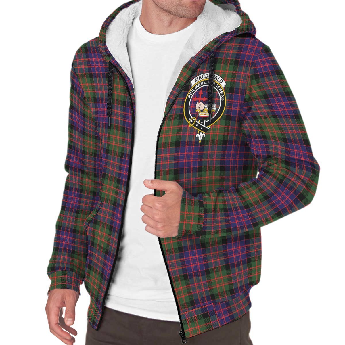 MacDonald Modern Tartan Crest Sherpa Hoodie