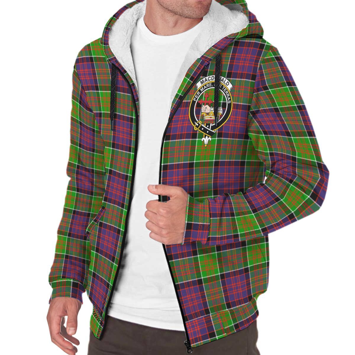 MacDonald of Clanranald Tartan Crest Sherpa Hoodie