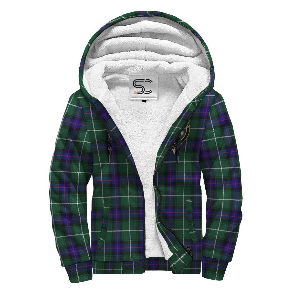 MacDonald of the Isles Hunting Modern Tartan Crest Sherpa Hoodie