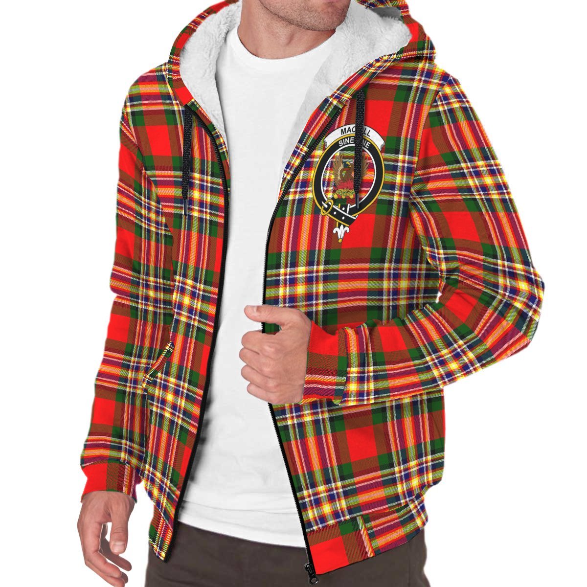 MacGill Modern Tartan Crest Sherpa Hoodie