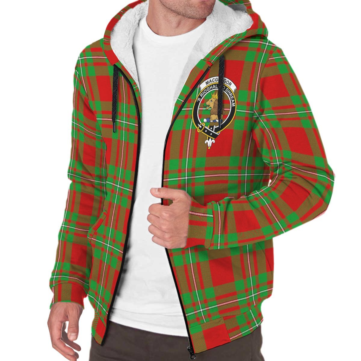 MacGregor Modern Tartan Crest Sherpa Hoodie