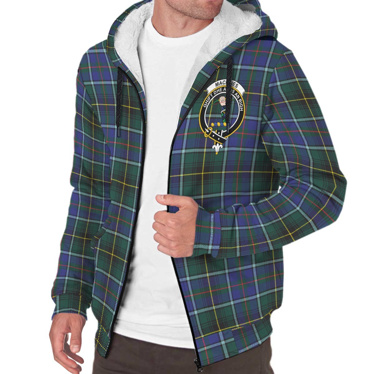 MacInnes Modern Tartan Crest Sherpa Hoodie