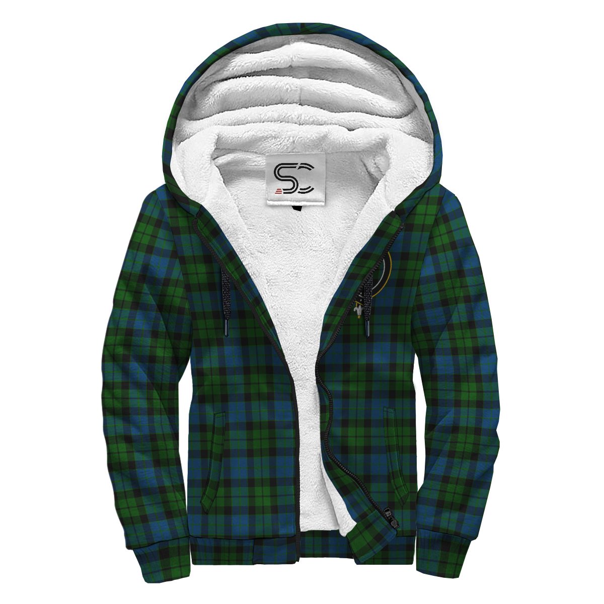 MacKay Modern Tartan Crest Sherpa Hoodie