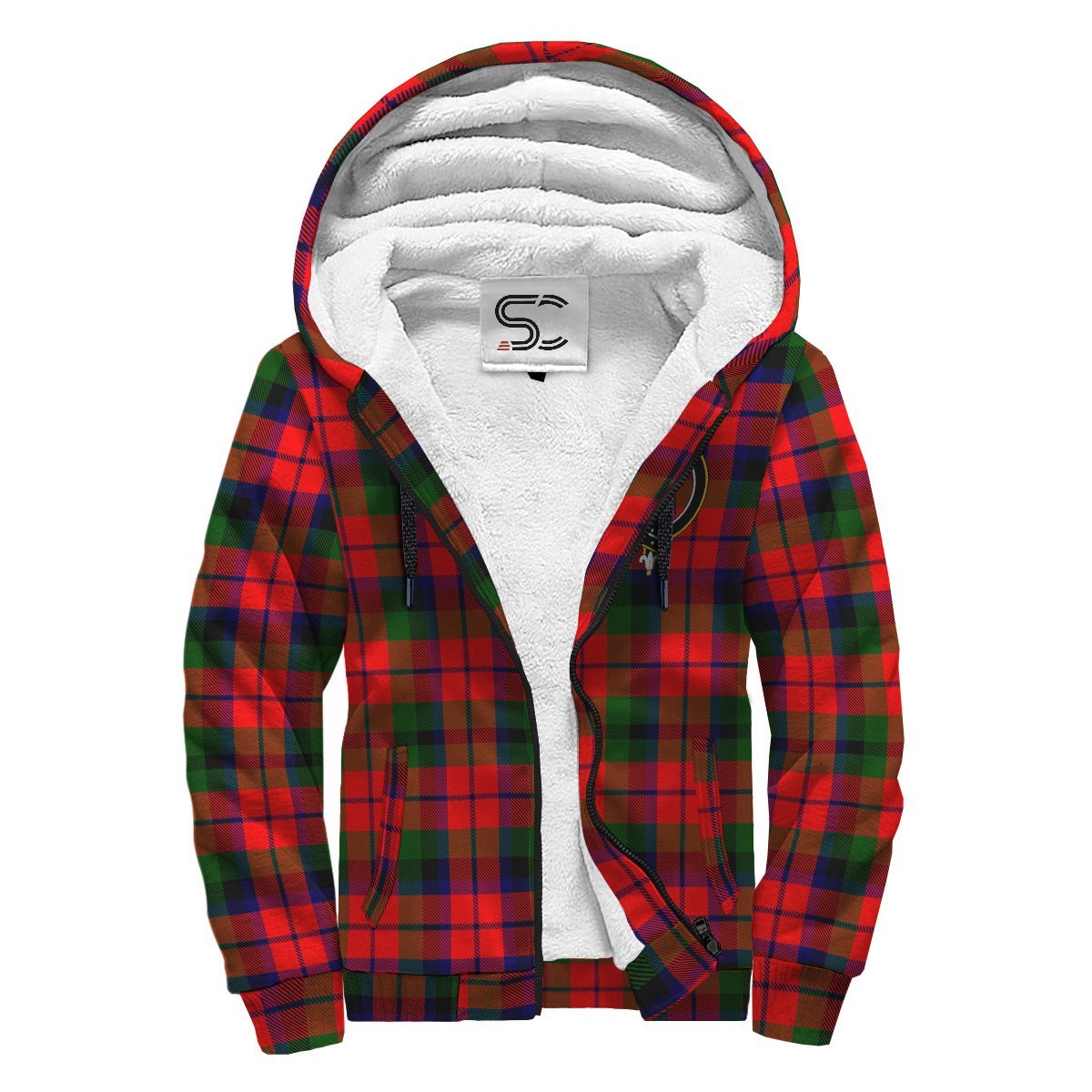 MacNaughton Modern Tartan Crest Sherpa Hoodie