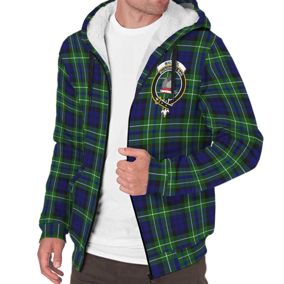 MacNeil of Colonsay Modern Tartan Crest Sherpa Hoodie