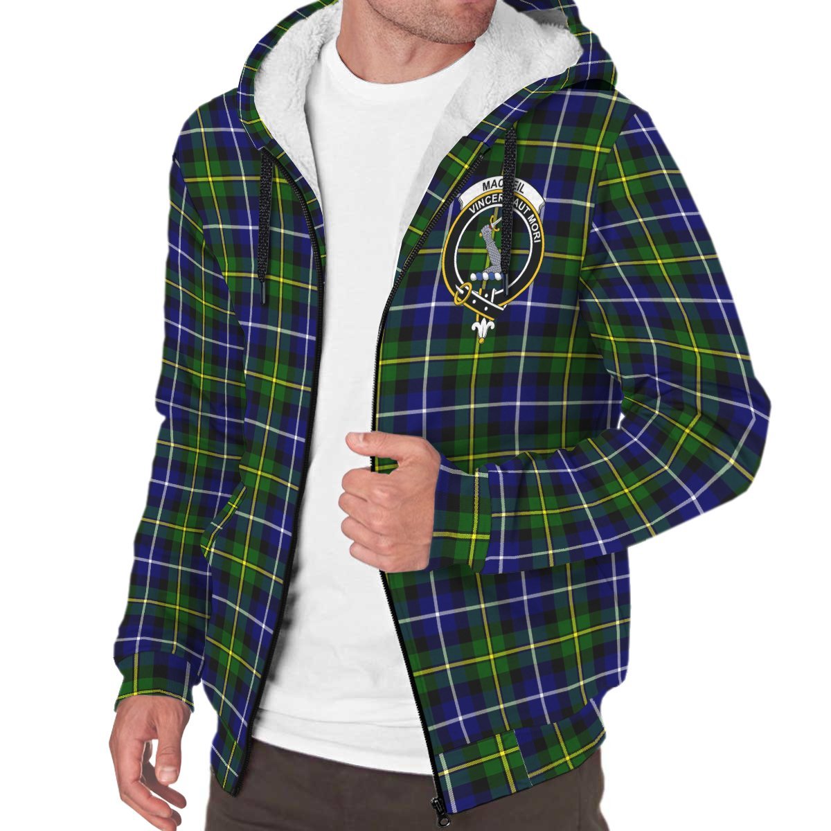 MacNeill of Barra Modern Tartan Crest Sherpa Hoodie