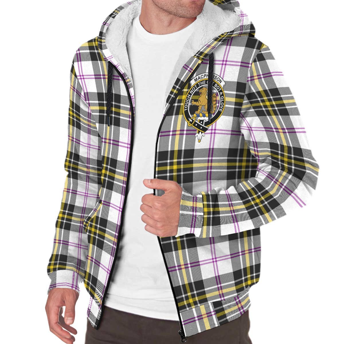 MacPherson Dress Modern Tartan Crest Sherpa Hoodie