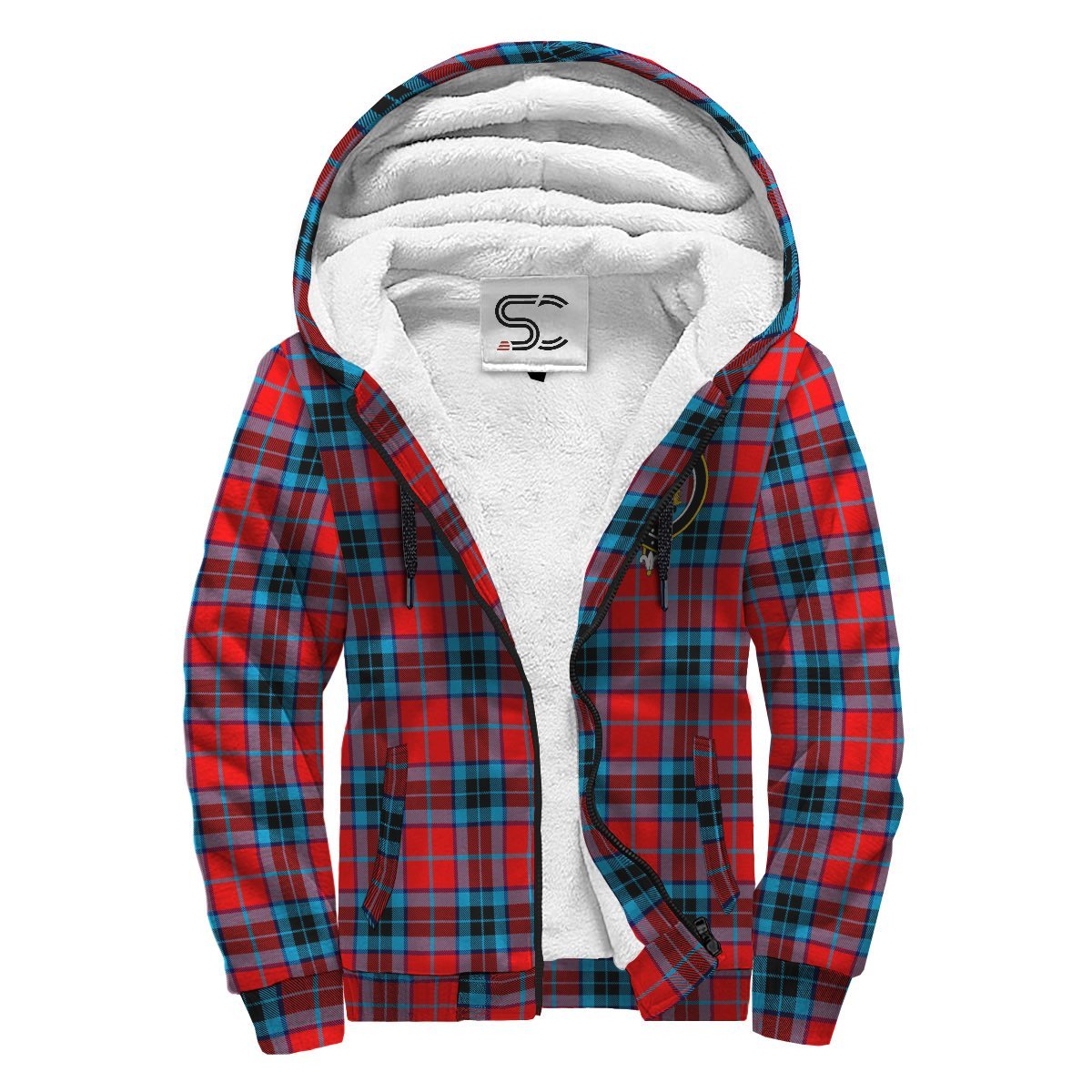 MacTavish Modern Tartan Crest Sherpa Hoodie