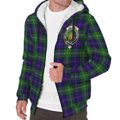 MacThomas Modern Tartan Crest Sherpa Hoodie