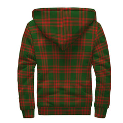 Menzies Green Modern Tartan Crest Sherpa Hoodie