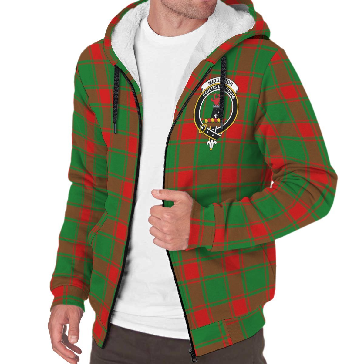 Middleton Modern Tartan Crest Sherpa Hoodie