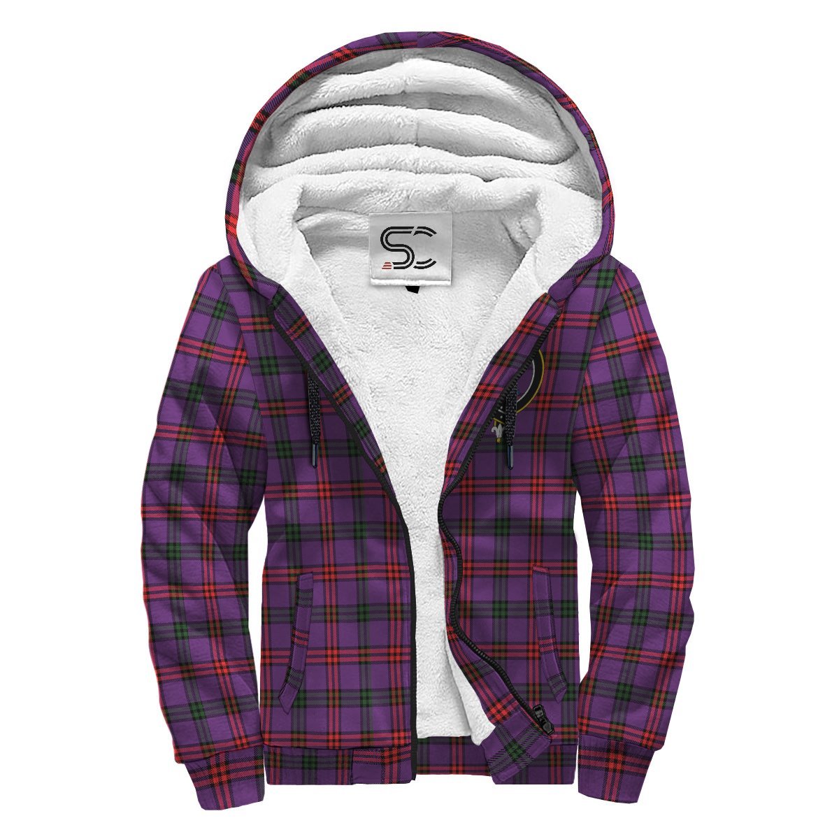 Montgomery Modern Tartan Crest Sherpa Hoodie