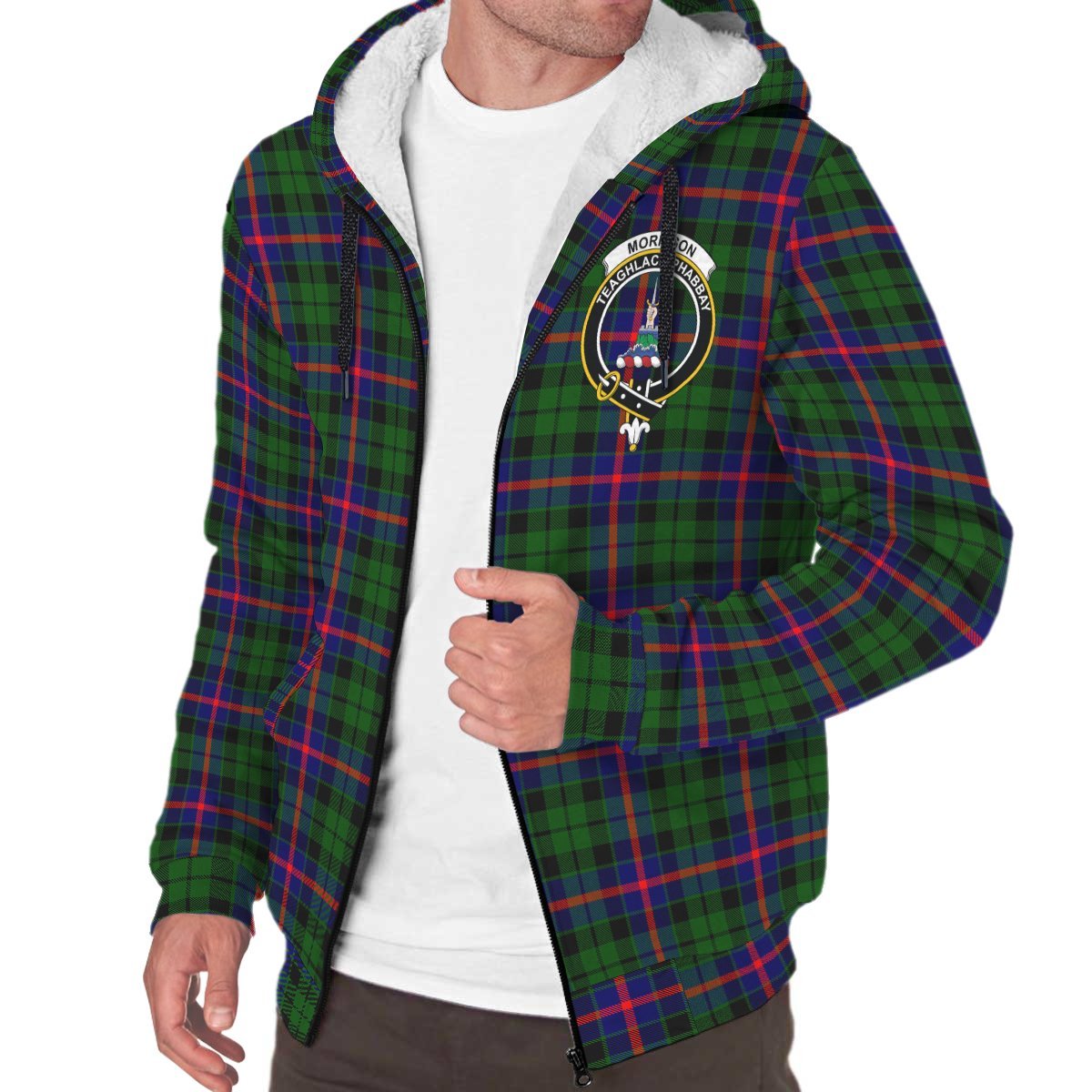 Morrison Modern Tartan Crest Sherpa Hoodie