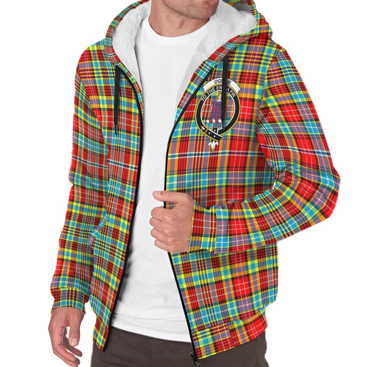 Ogilvie Tartan Crest Sherpa Hoodie