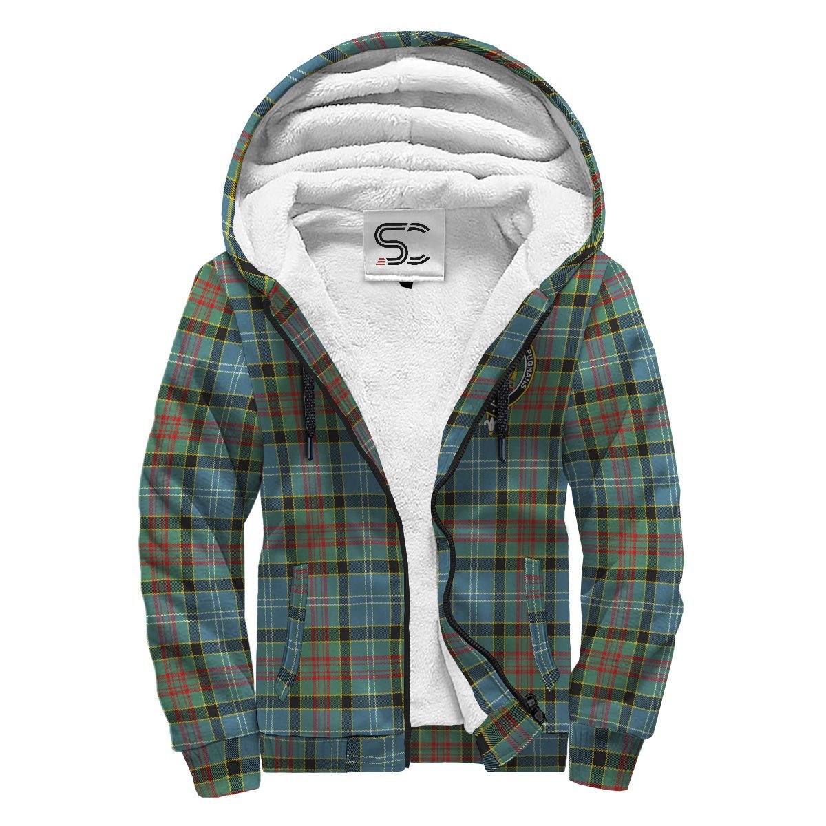 Paisley District Tartan Crest Sherpa Hoodie