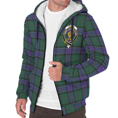 Sinclair Hunting Modern Tartan Crest Sherpa Hoodie