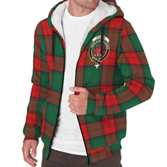 Stewart Atholl Modern Tartan Crest Sherpa Hoodie