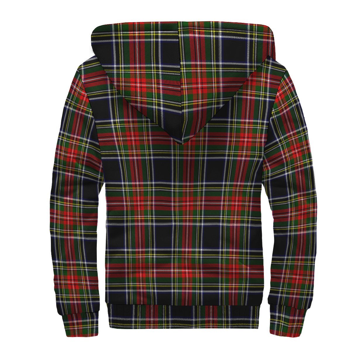 Stewart Black Tartan Crest Sherpa Hoodie