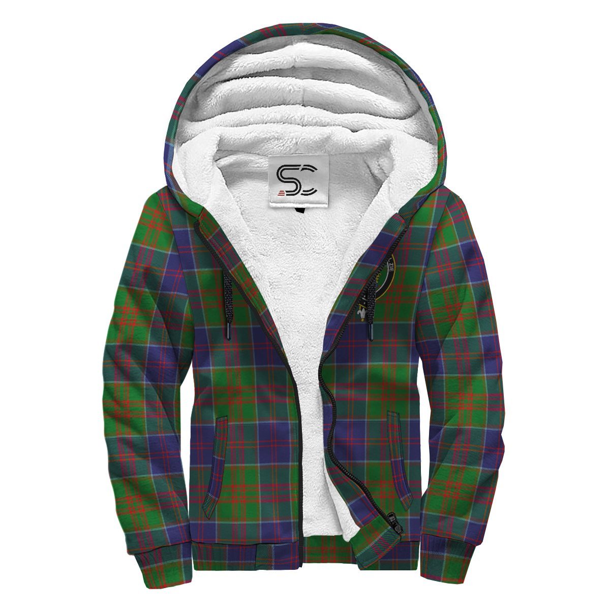 Stewart of Appin Hunting Modern Tartan Crest Sherpa Hoodie