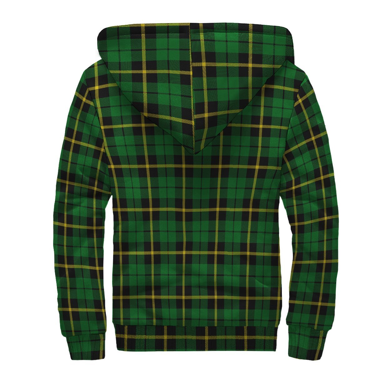 Wallace Hunting - Green Tartan Crest Sherpa Hoodie