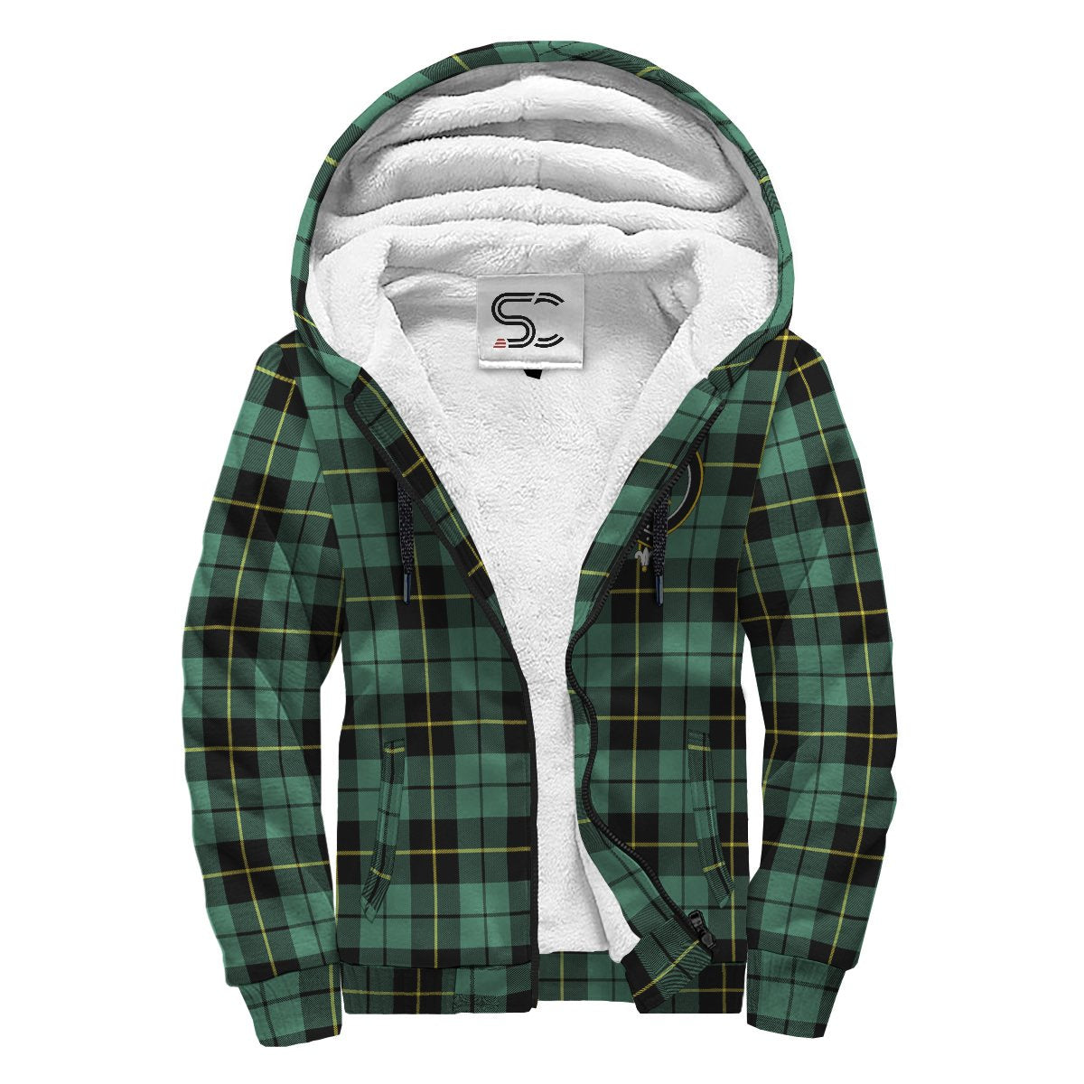 Wallace Hunting Ancient Tartan Crest Sherpa Hoodie