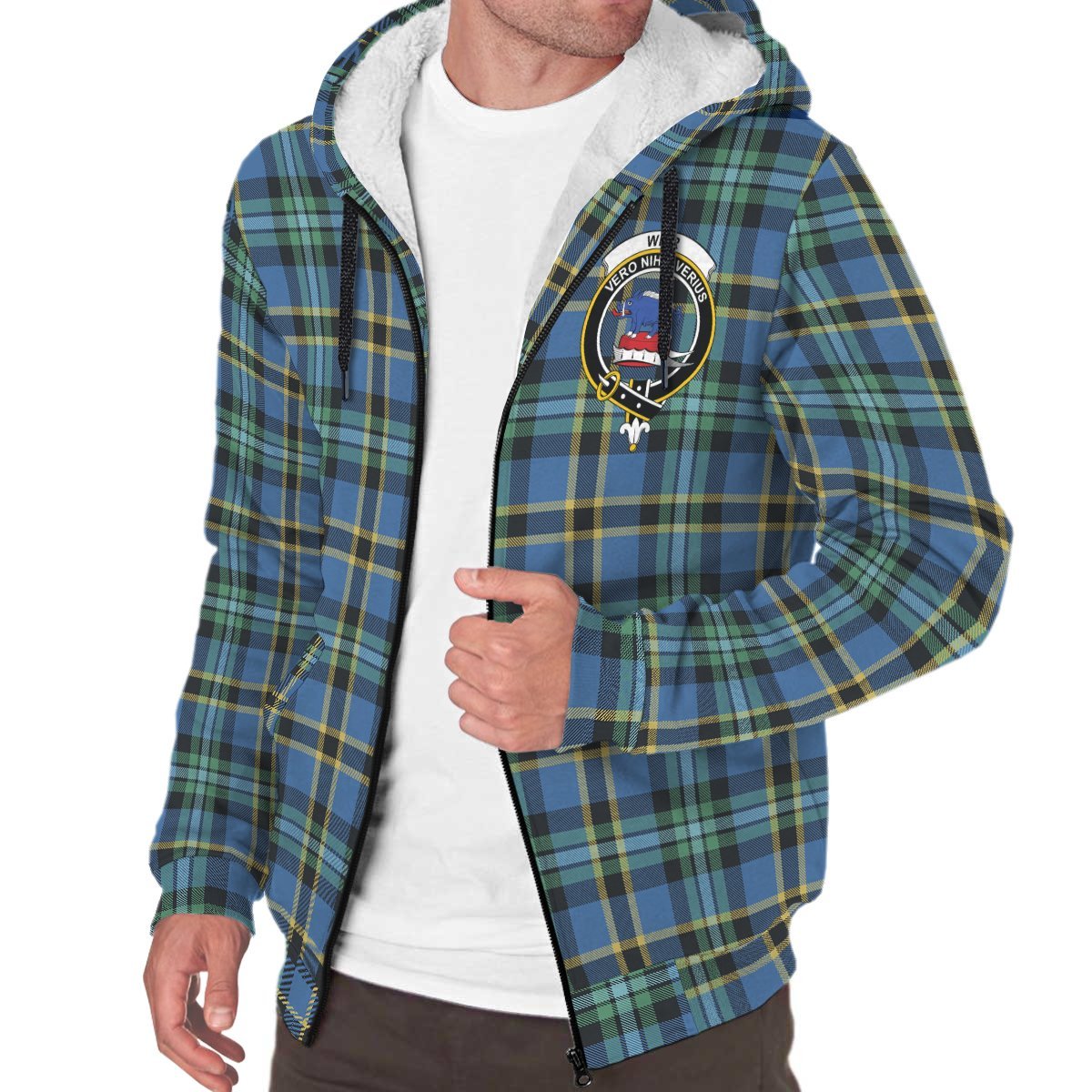 Weir Ancient Tartan Crest Sherpa Hoodie