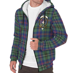 Wood Modern Tartan Crest Sherpa Hoodie