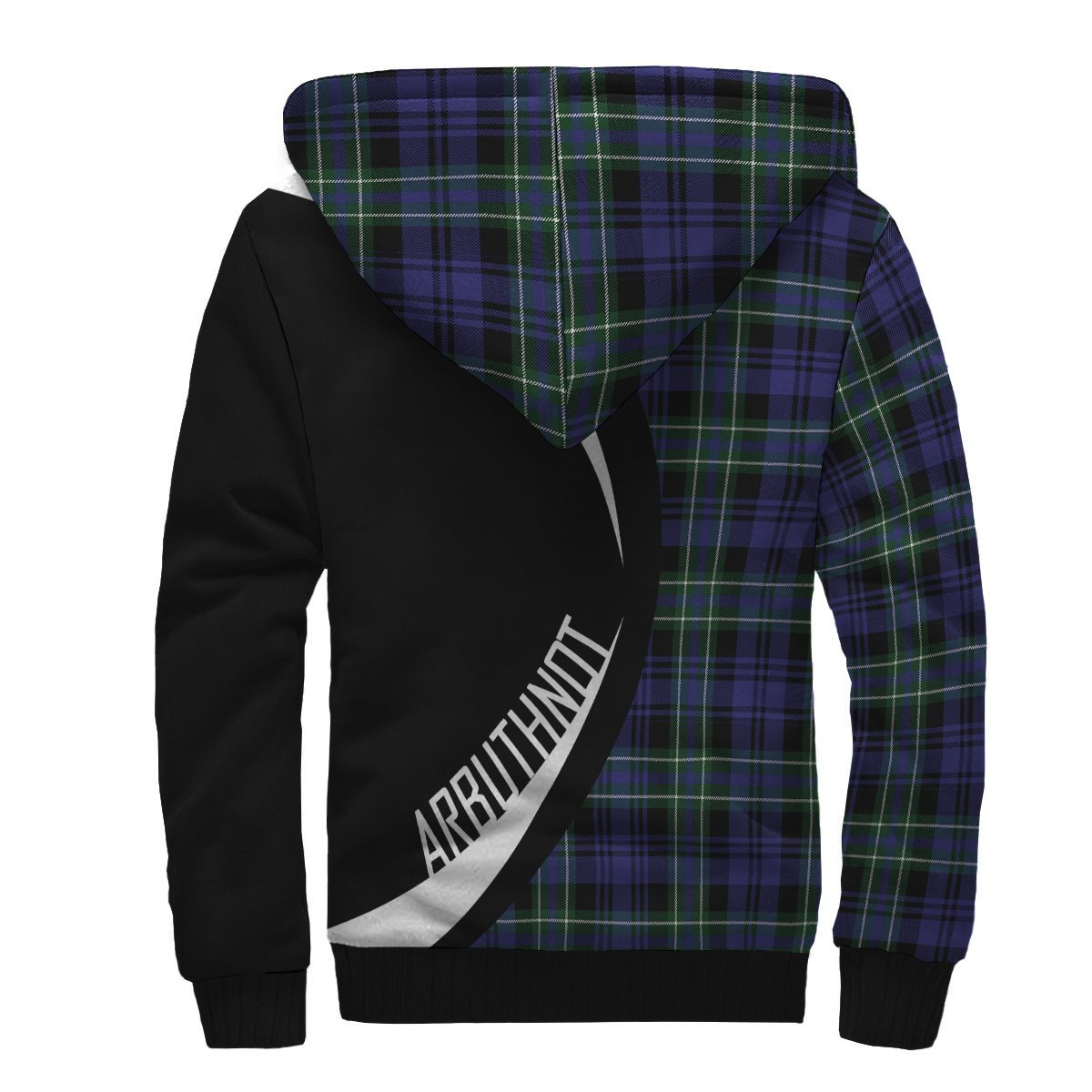 Arbuthnot Modern Tartan Crest Sherpa Hoodie - Circle Style