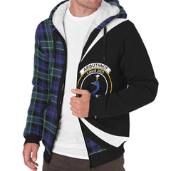 Arbuthnot Modern Tartan Crest Sherpa Hoodie - Circle Style