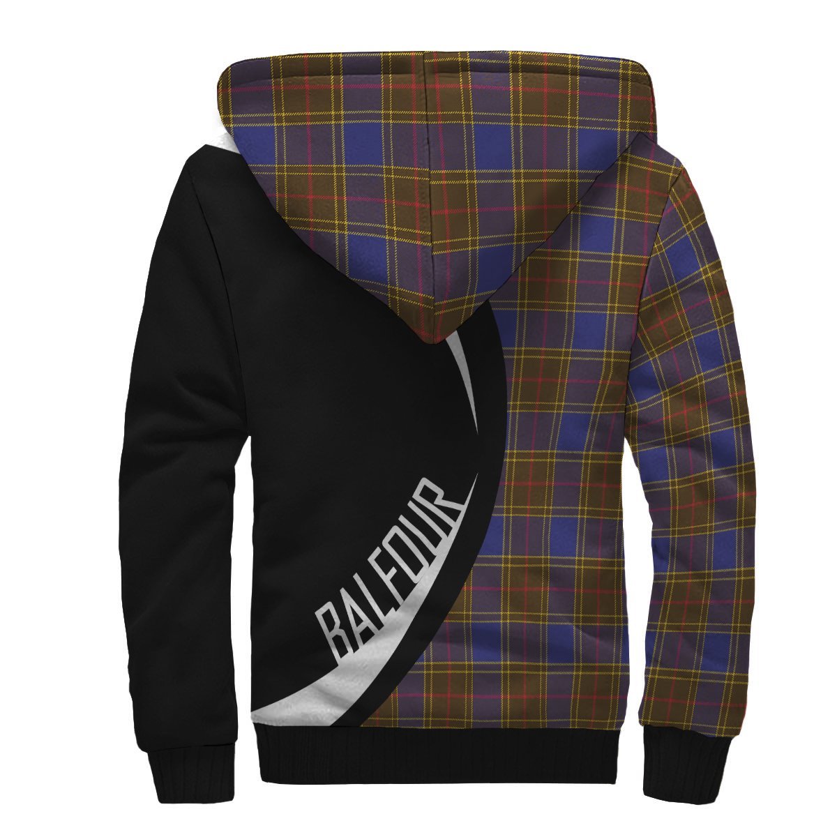 Balfour Modern Tartan Crest Sherpa Hoodie - Circle Style