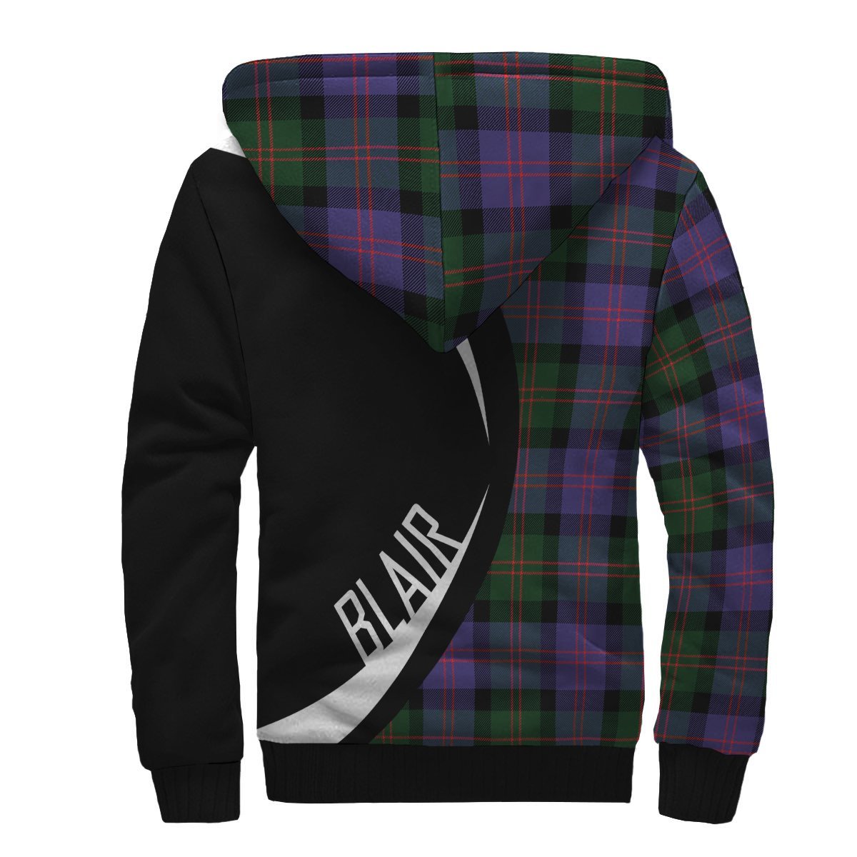 Blair Modern Tartan Crest Sherpa Hoodie - Circle Style