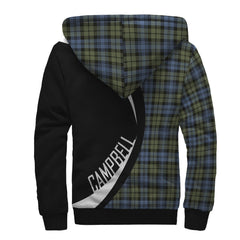 Campbell Faded Tartan Crest Sherpa Hoodie - Circle Style